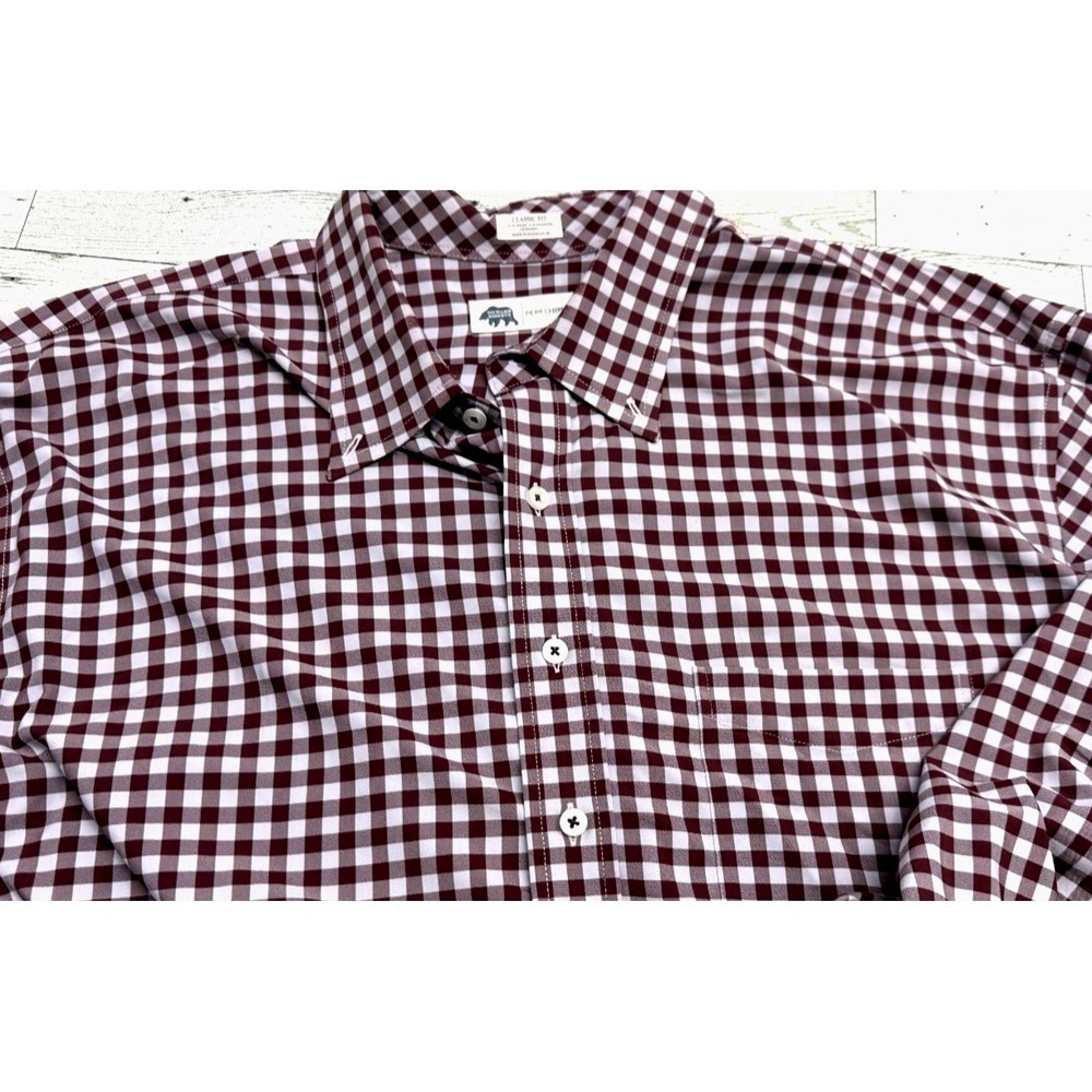 Onward Reserve Men's Red Gingham Button Up Shirt Performance Classic Fit SIZE XL